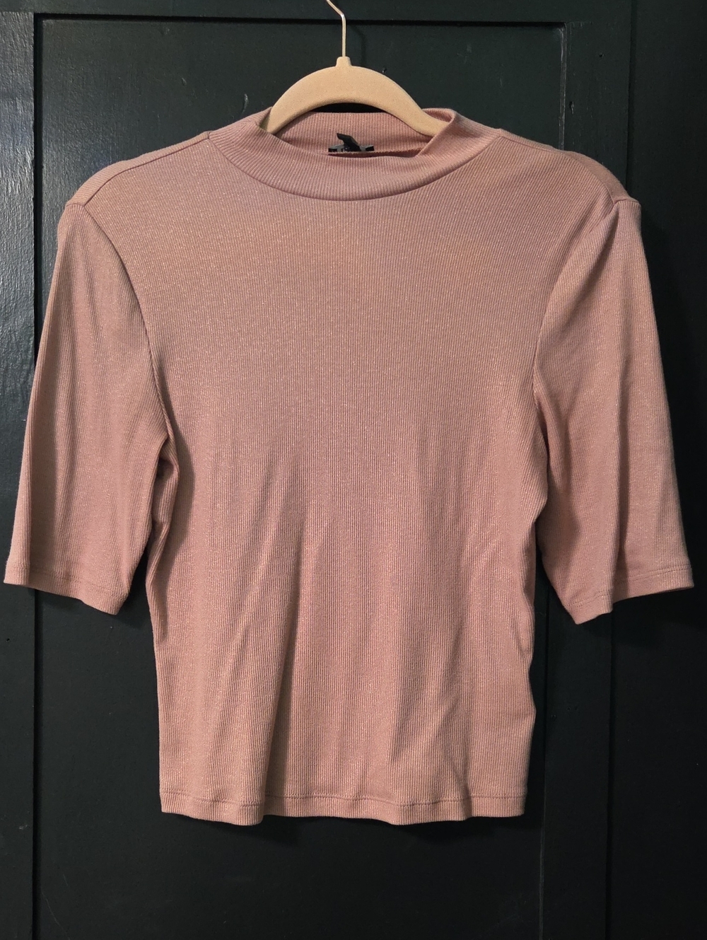 Express Mock Neck Ribbed Top